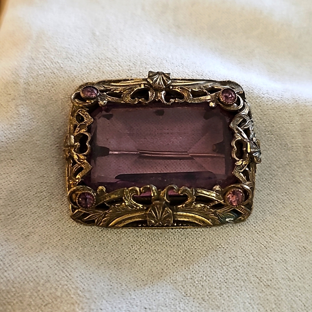 Antique Amethyst Brooch - Picture 2 of 3